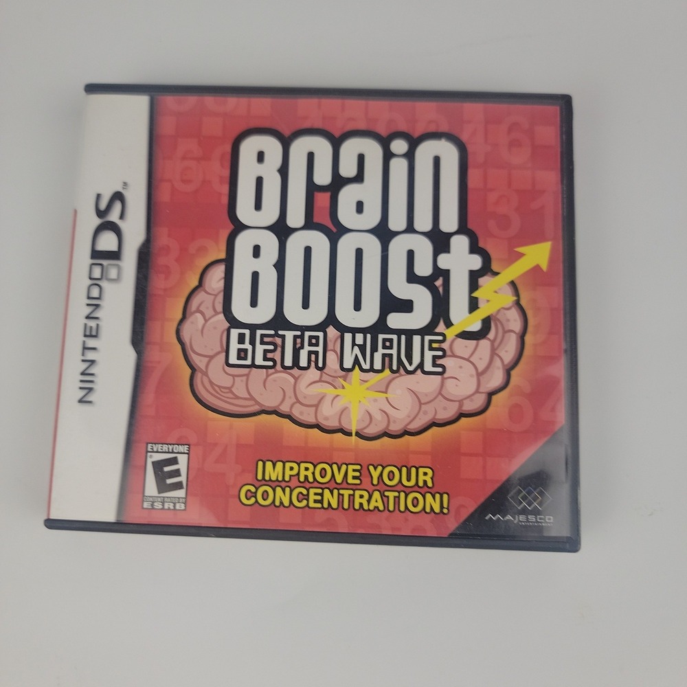 Brain Boost Beta Wave Nintendo DS CIB Complete Majesco Puzzle Game NTR-AUIE-USA